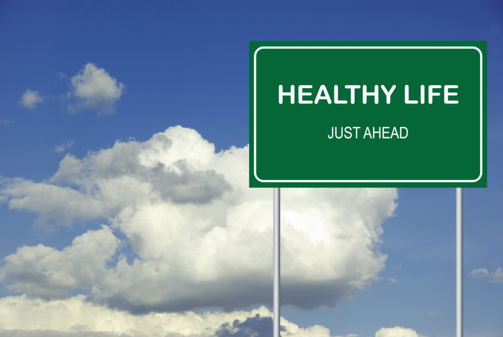 Healthy Life Just Ahead Sign